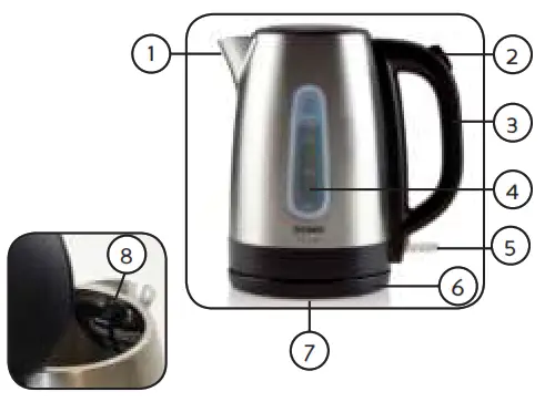 DOMO DO496WK Kettle stainless steel black - PARTS