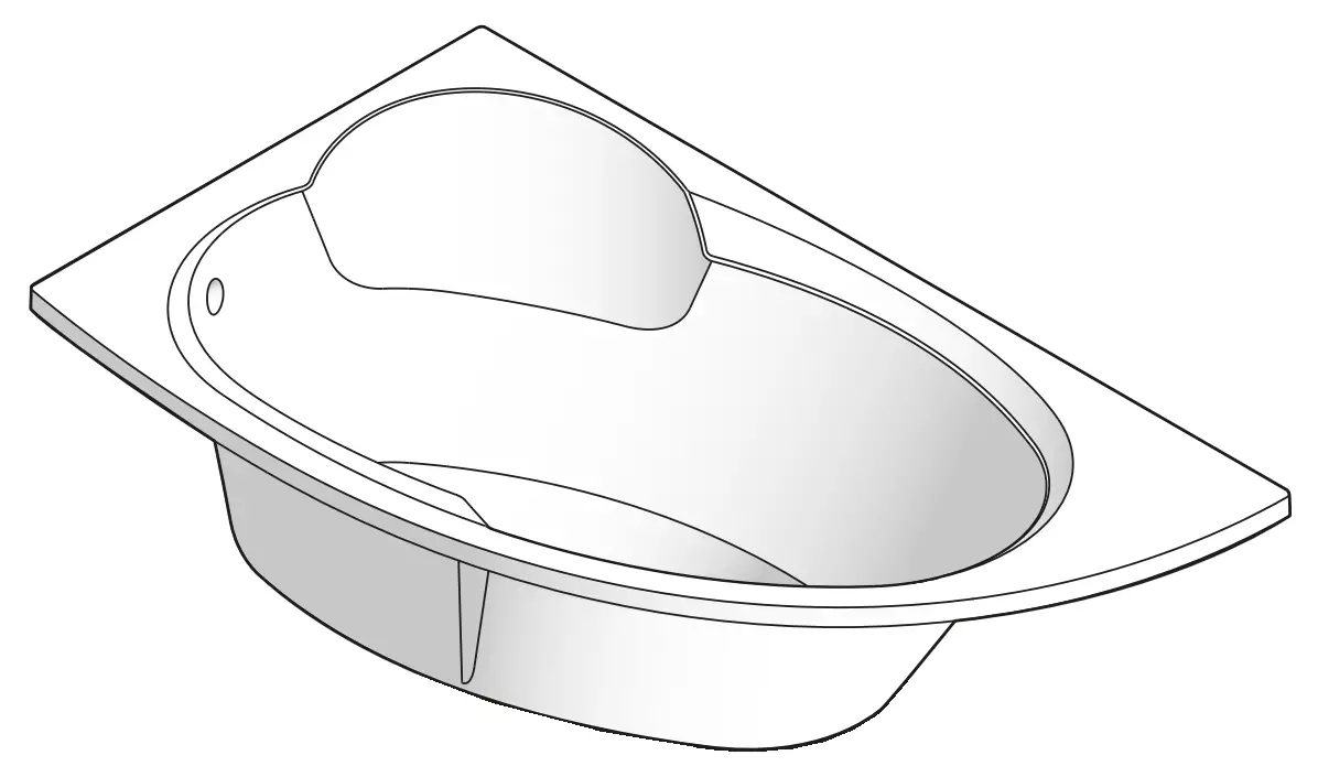 Kaliope 153x100 L Two Asymmetrical Bathtub