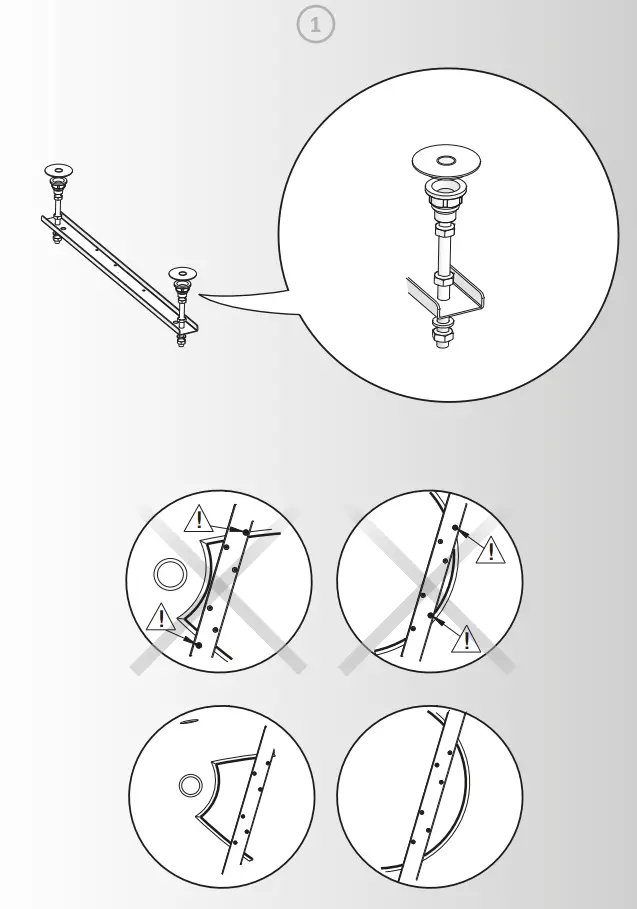 Kaliope 153x100 L Two Asymmetrical Bathtubs Installation Instruction illustration