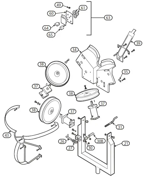 SPORTS ATTACK I Hack Attack Baseball Machine - EXPLODED VIEW 1