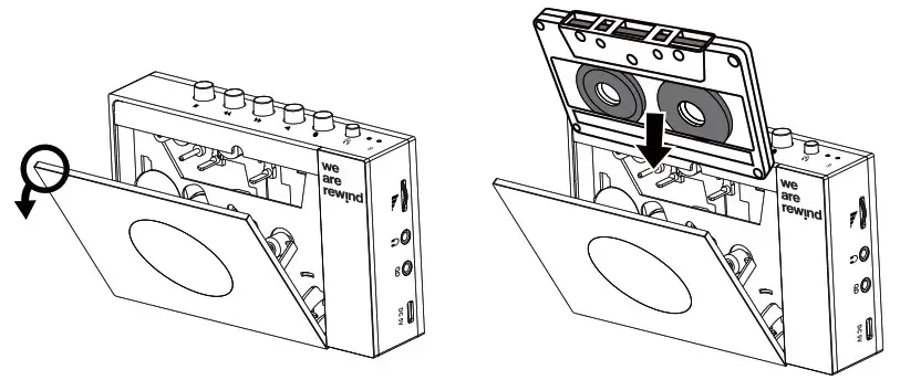 we are rewind WE 001 Series Cassette Player and Recorder - using the unit 1