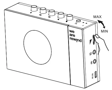 we are rewind WE 001 Series Cassette Player and Recorder - using the unit 3