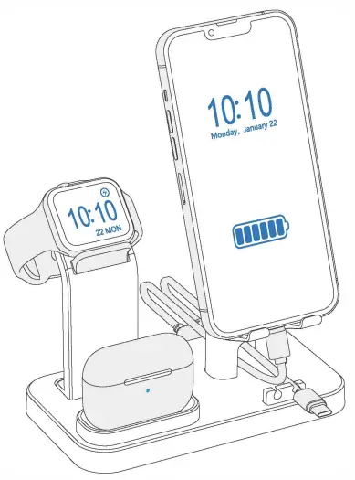 Shenzhen Shi Mingerda Wangluo Youxiangongsi Q8 ZIYEVR B 4 In 1 Charging Station -