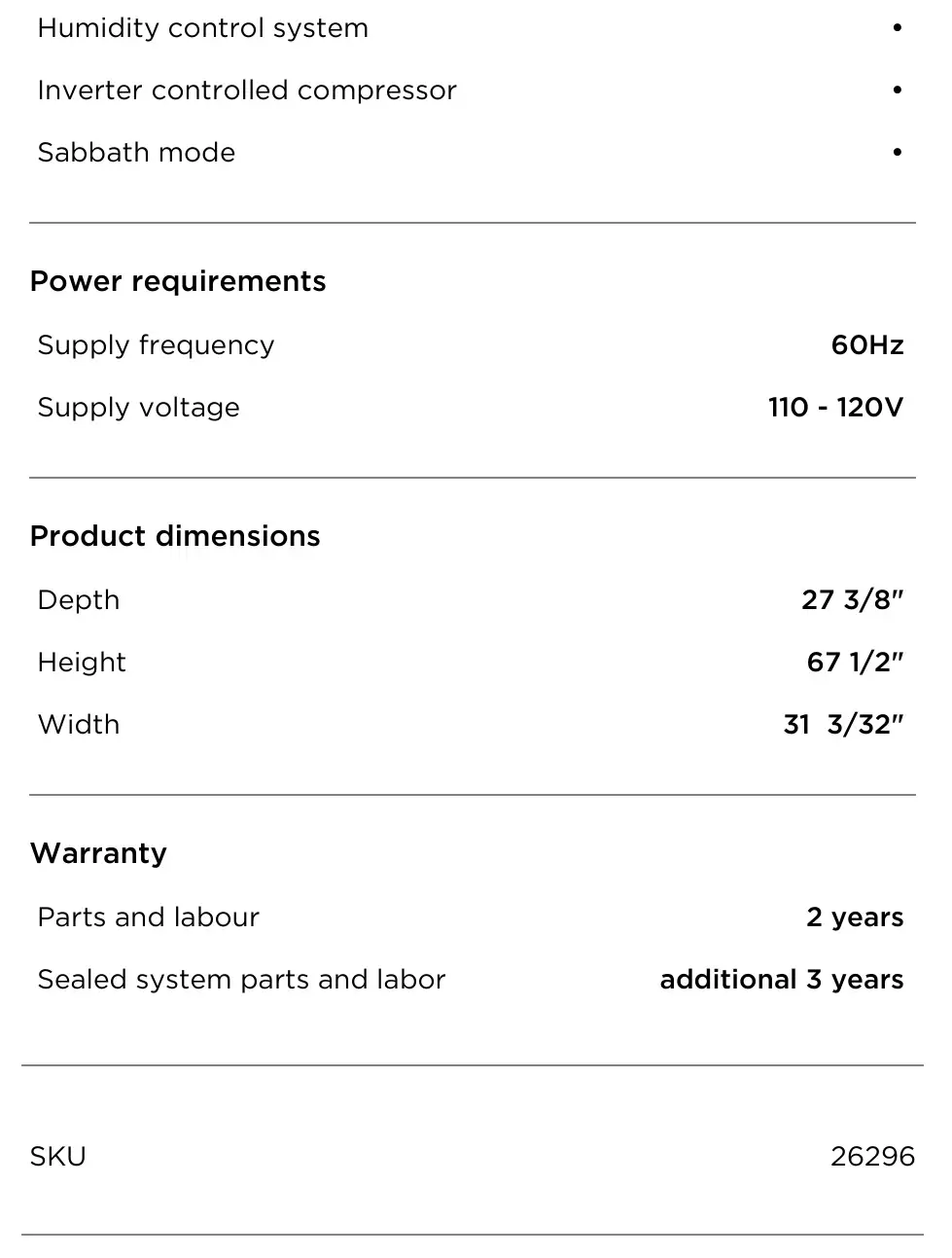 FISHER PAYKEL RF170WDRJX5 Freestanding Refrigerator Freezer 32 Inch 17.1 cu ft, Ice - SPECIFICATIONS 3