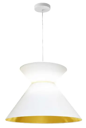 Dainolite PAT-241P Patricia White Transitional Cone Pendant Light