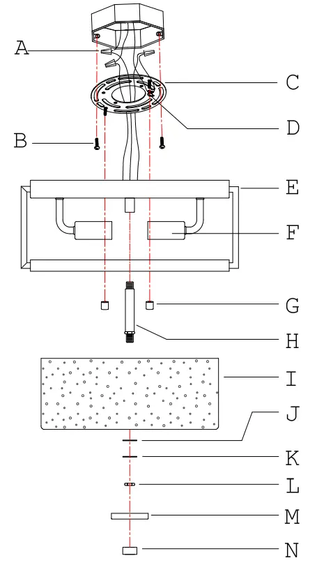 ZEVNI A04859C3 Jugal 12 Inch Wide Black Seeded Glass Ceiling Light - Fig 1