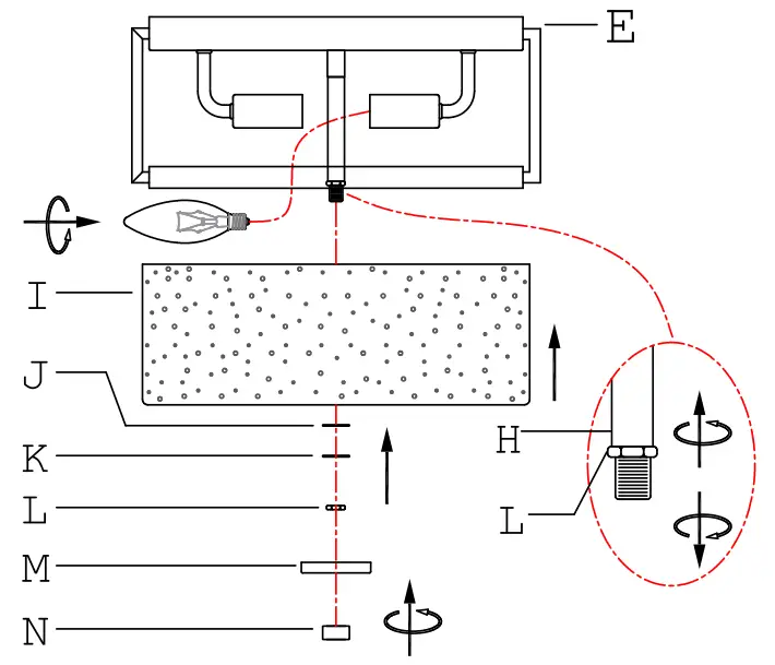 ZEVNI A04859C3 Jugal 12 Inch Wide Black Seeded Glass Ceiling Light - Fig 8