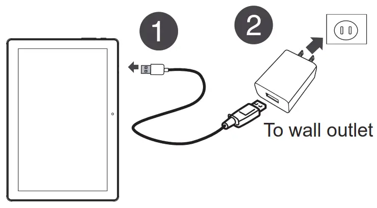 longview 10.1 Inch Quad Core Tablet - Charging the battery