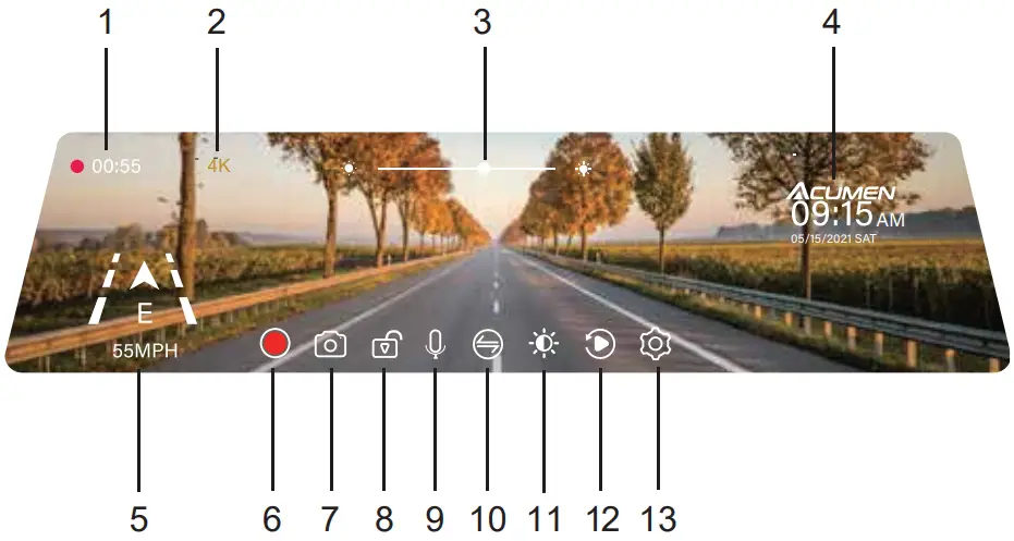 ACUMEN XR10 4K Mirror Dash Cam - Figure 6