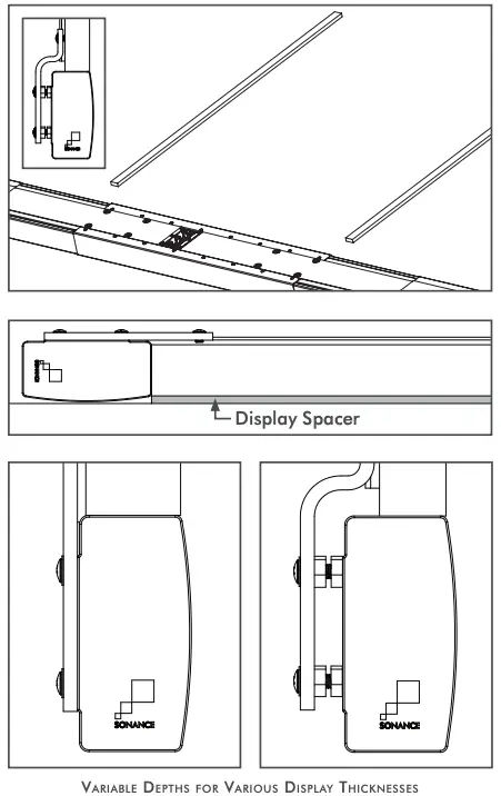 Variable Depths for Various Display Thicknesses
