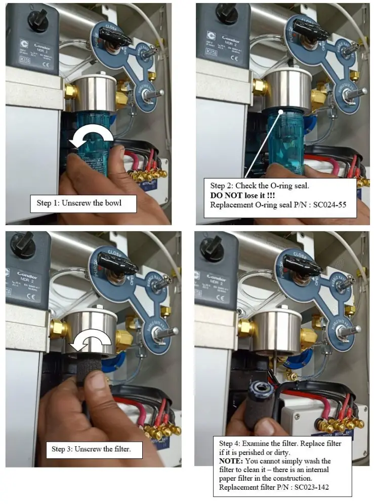 HYQUEST SOLUTIONS HS40 Series II Gas Purge Compressor and Bubbler System -Filter Maintenance 1