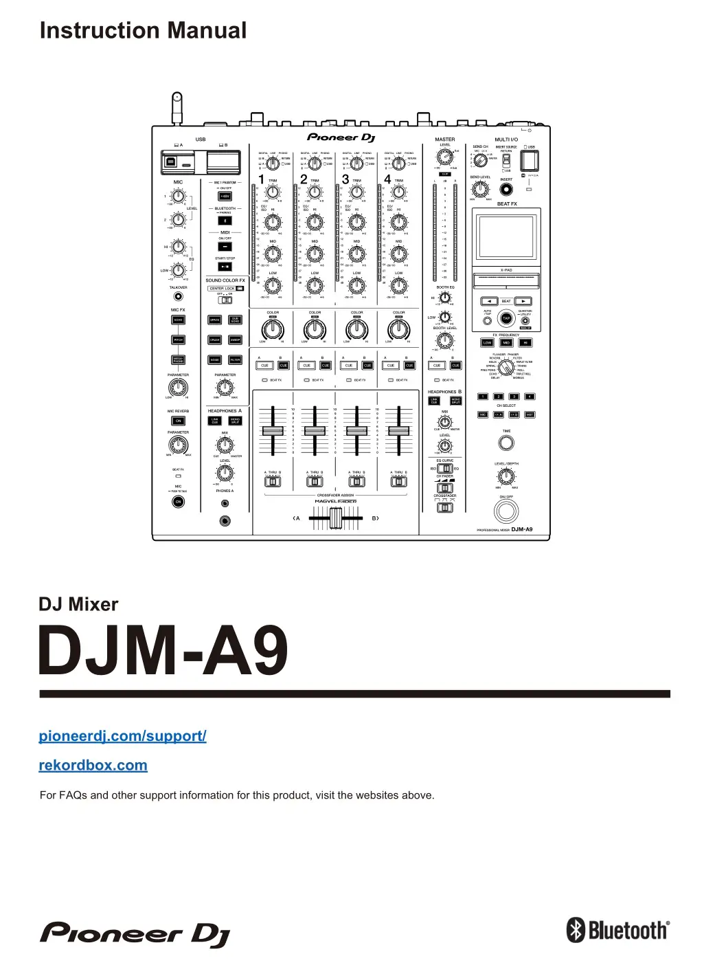 Pioneer DJ DJM-A9 4 Channel Professional DJ Mixer Instruction Manual