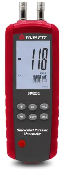 TRIPLETT DPR302 Differential Pressure Manometer --