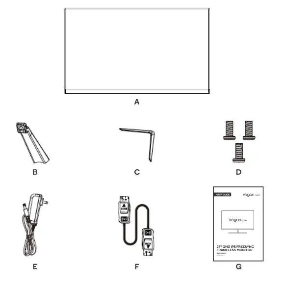 kogan KAMN27F7TA 27FHD IPS Freesync Frameless Monitor - overview