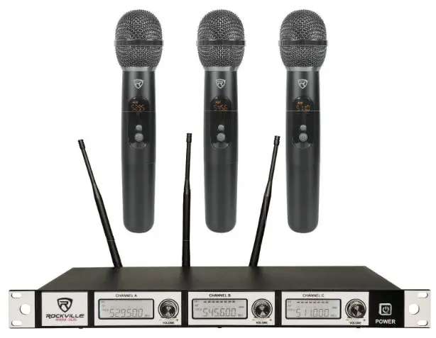 ROCKVILLE RWM-3US Professional Wireless Triple Microphone -