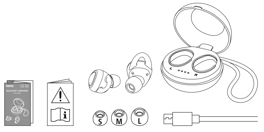 hama 00177064 LiberoBuds Bluetooth Headphone - Package contents