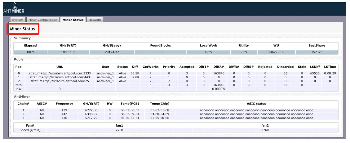 Click the status marked below