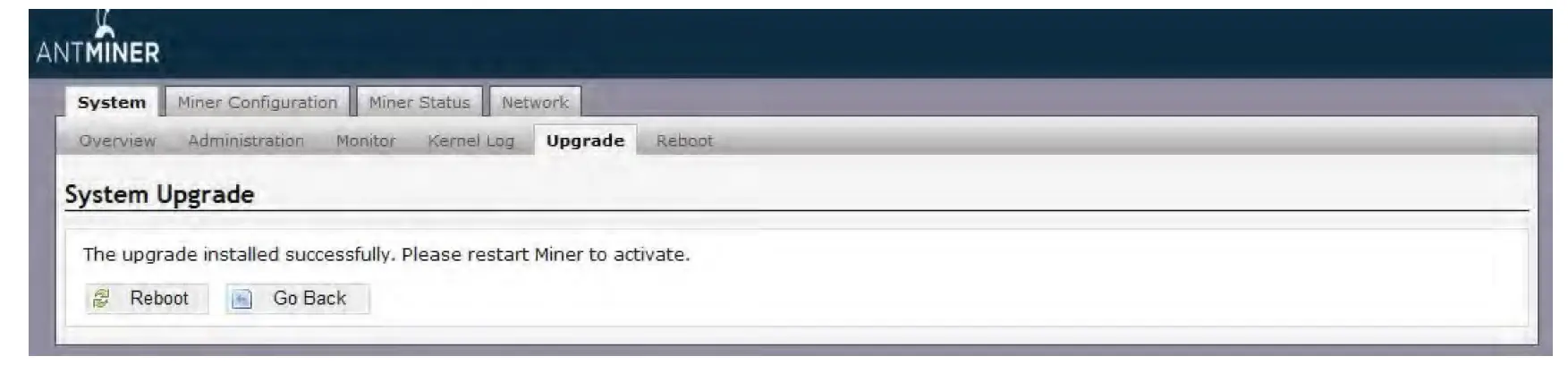 When the upgrade is completed