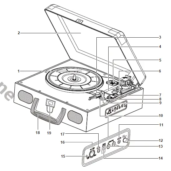 1 by one MD-809 Vintage Turntable -figure1