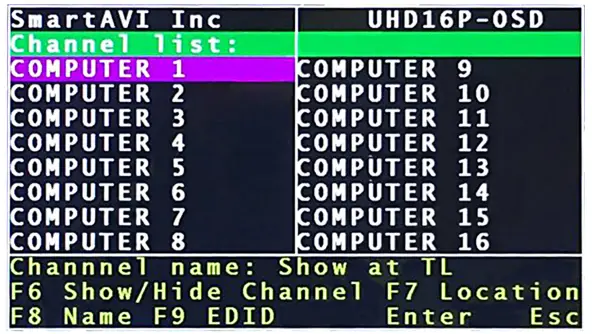 Smart AVI SM UHO Series SM UHO 8P Single Head HDMI KVM Switch - OSD MENU