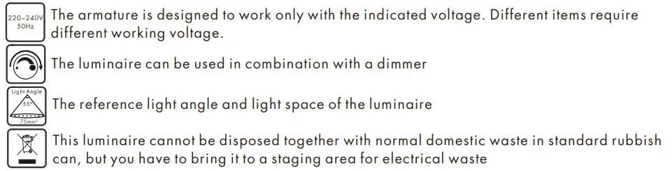 QAZQA Telu FlL Tripod Beige - Meaning of symbols 1