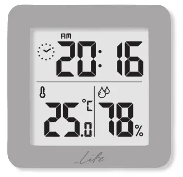 Life Digital Indoor Thermometer and Hygrmeter with Clock - operation