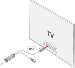 ONE FOR ALL Flat Black Antenna USB TV