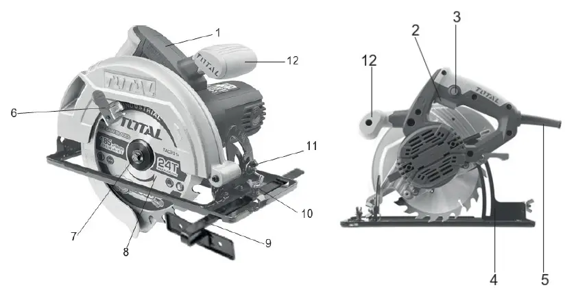 TOTAL TS1141856 Circular Saw 185mm 1400W 1