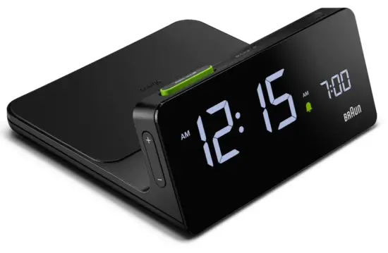 BRAUN BC21 Alarm Clock with Wireless Fast Charging Pad