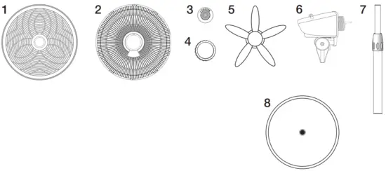 Lasko 1820 18 Inch Adjustable Pedestal Fan - Parts Included