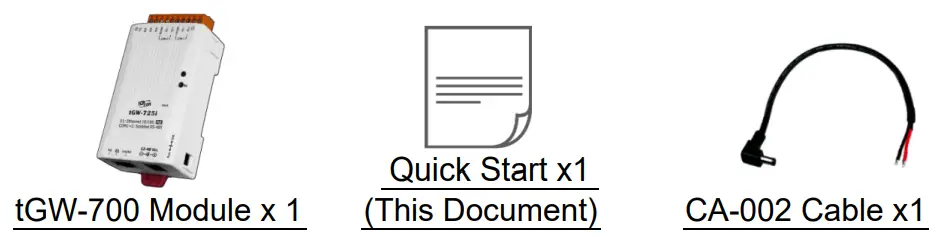 Logicbus TGW 700 Tiny Modbus TCP to RTU ASCII Gateway - What’s in the box