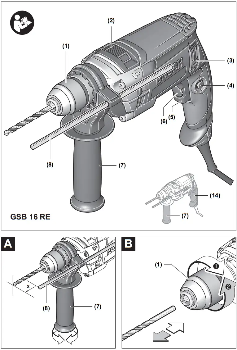 BOSCH GSB 16 RE Professional Cordless Impact Driver Drill - Fig