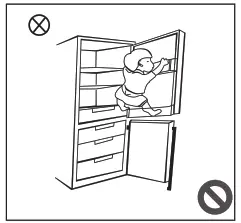 Midea MERB430FGF02AP Refrigerator Bottom Freezer - Electricity related warnings8