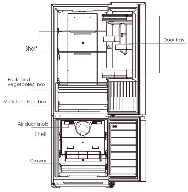 Midea MERB430FGF02AP Refrigerator Bottom Freezer - Starting1