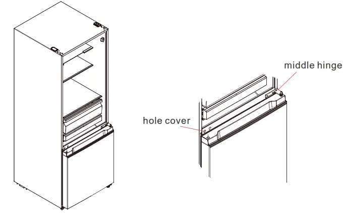 Midea MERB430FGF02AP Refrigerator Bottom Freezer - oor body