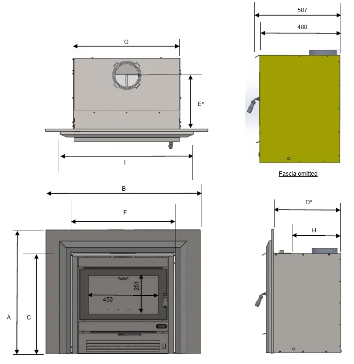 KEMLEN Super Nova RF Fireplace Insert 1