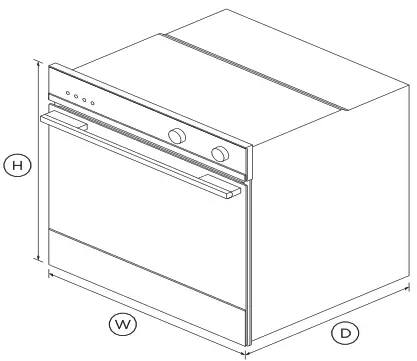 FISHER PAYKEL OB24SCD7PX1 24 Inch Self Cleaning Oven - DIMENSIONS