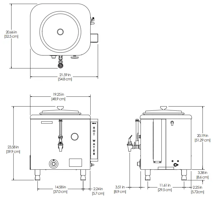 Curtis WB 14 14 Gallon Electric Water Boiler - DRAWINGS