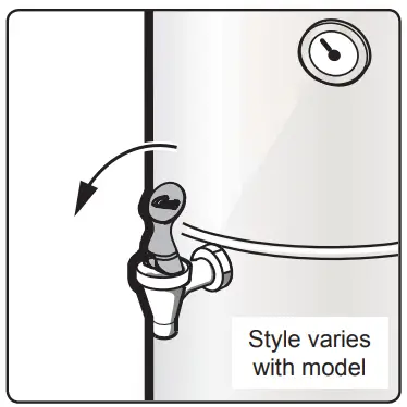 Curtis WB 14 14 Gallon Electric Water Boiler - forward on the handle