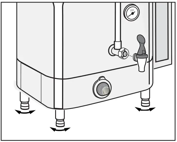 Curtis WB 14 14 Gallon Electric Water Boiler - leveling legs