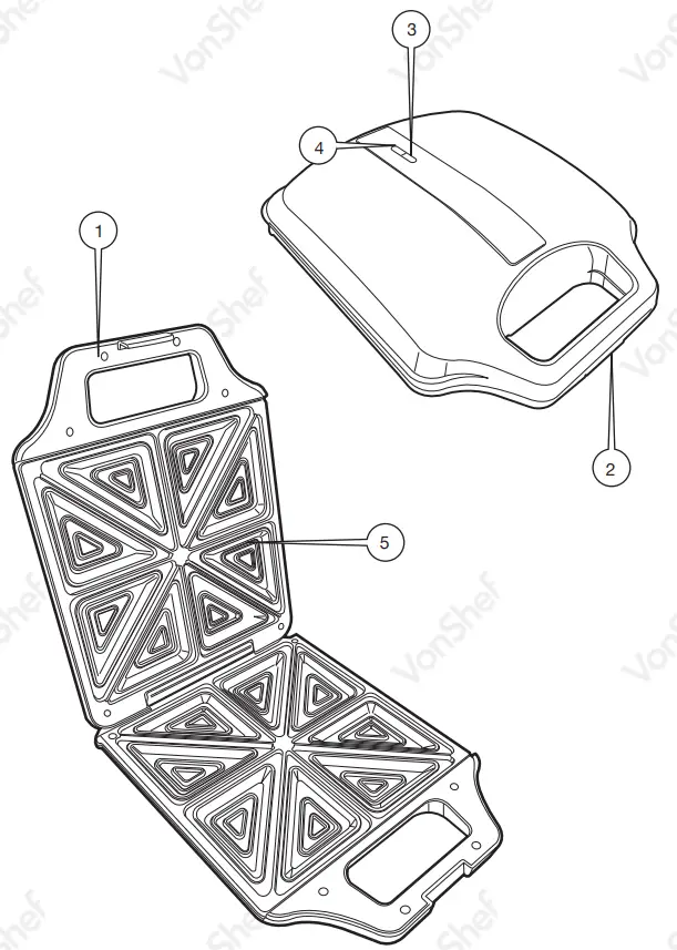 VonShef 2000121 4 Slice Deep Fill Toasted Sandwich Maker fig
