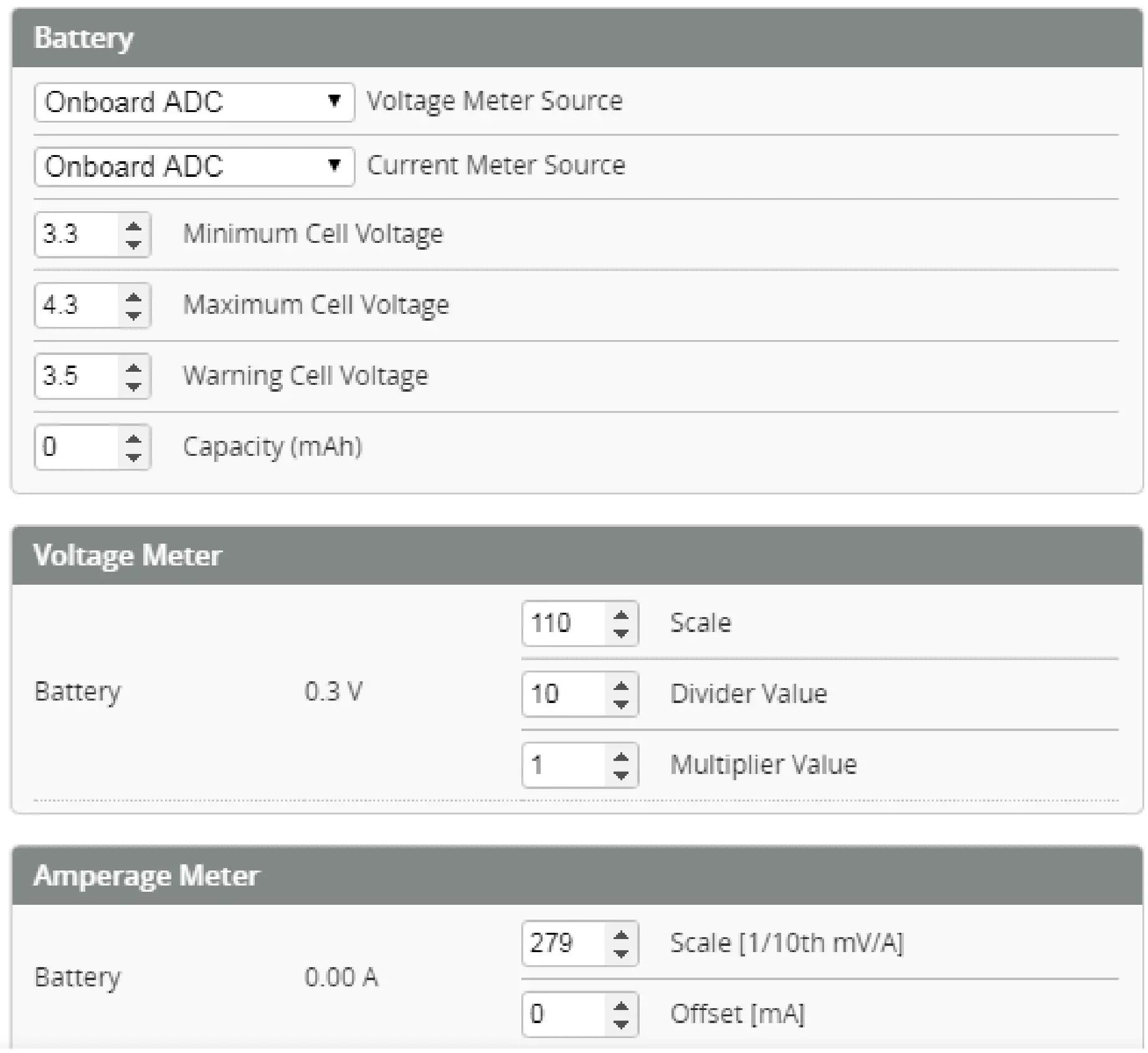 EACHINE Cvatar Cinewhoop FPV Racing Drone - Voltage and current parameters setting