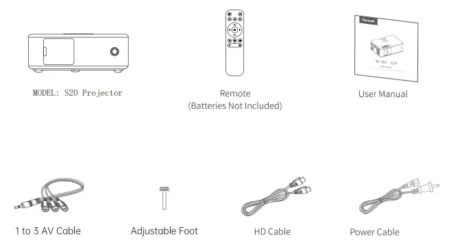 Pericat S20 Theater Projector with WiFi and Bluetooth 1