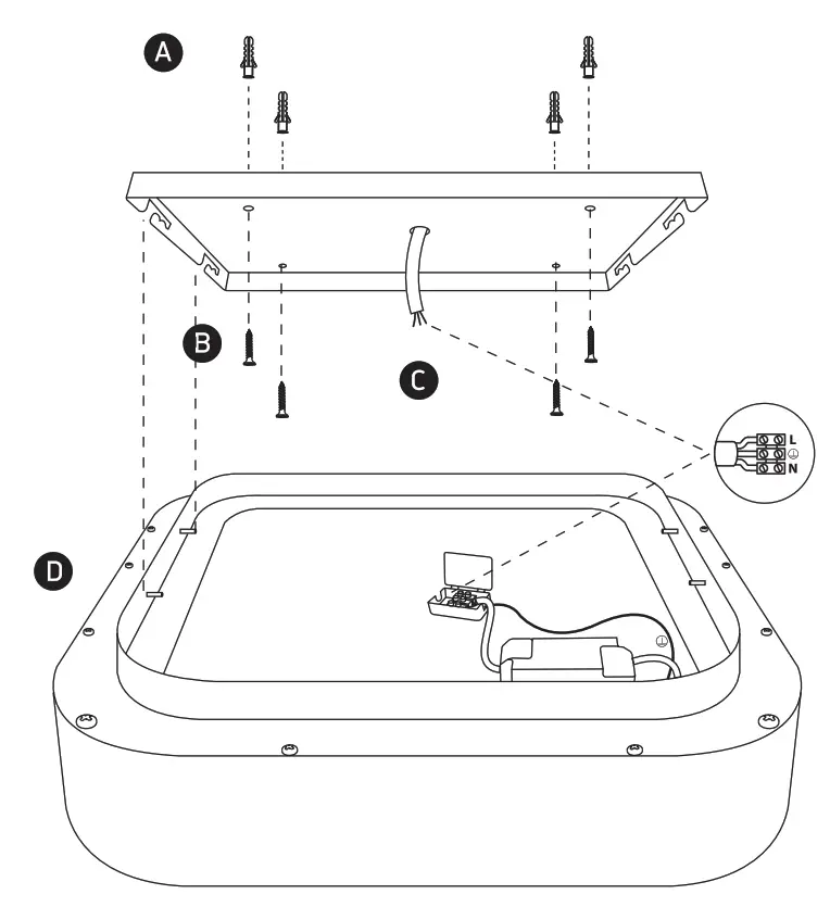 one LIGHT 62132NA LED Flush Mount Square Ceiling Fixture