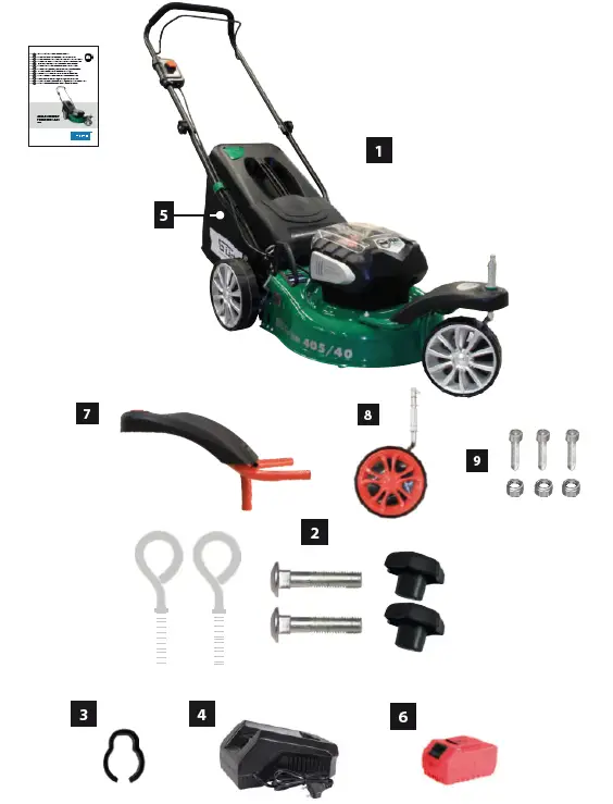 Gude 95880 Cordless Lawn Mower fig 1