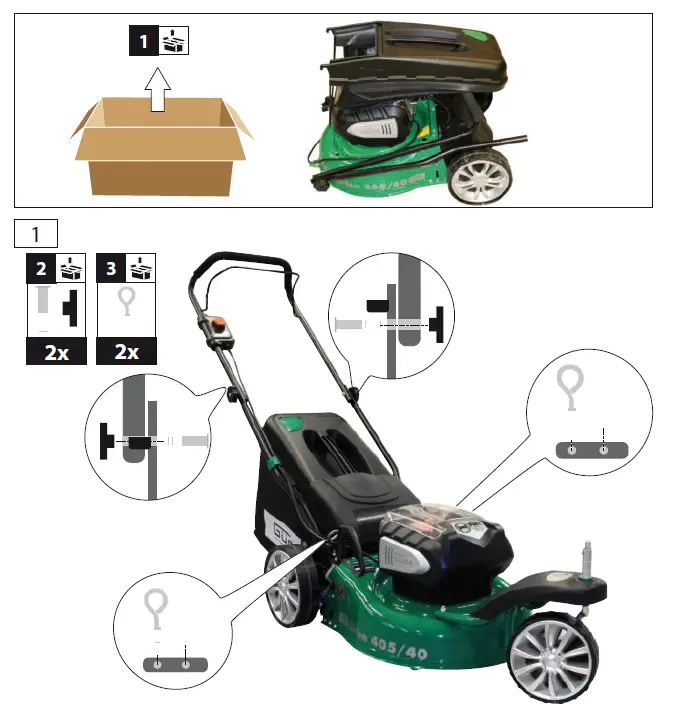 Gude 95880 Cordless Lawn Mower fig 2