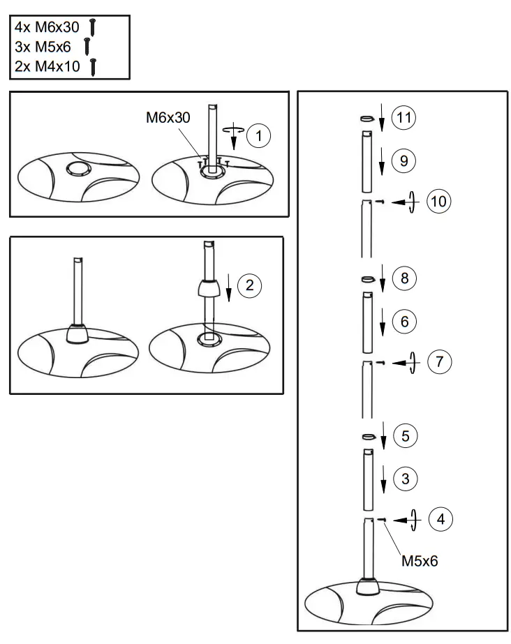 LeuchtenDirekt GLOW Standing Radiant Heater -Assembly