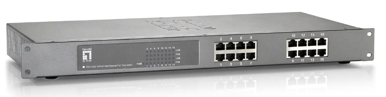 CONCEPTRONIC FEP-1612W120 16-Port Fast Ethernet PoE Switch