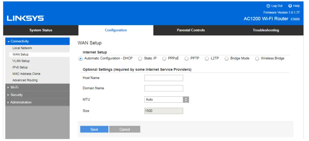 LINKSYS E56000 AC1200 Dual-Band Wifi 5 Router - Settings3