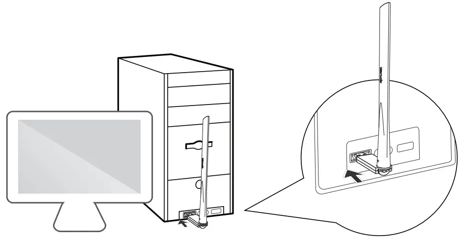 Install the wireless USB adapter